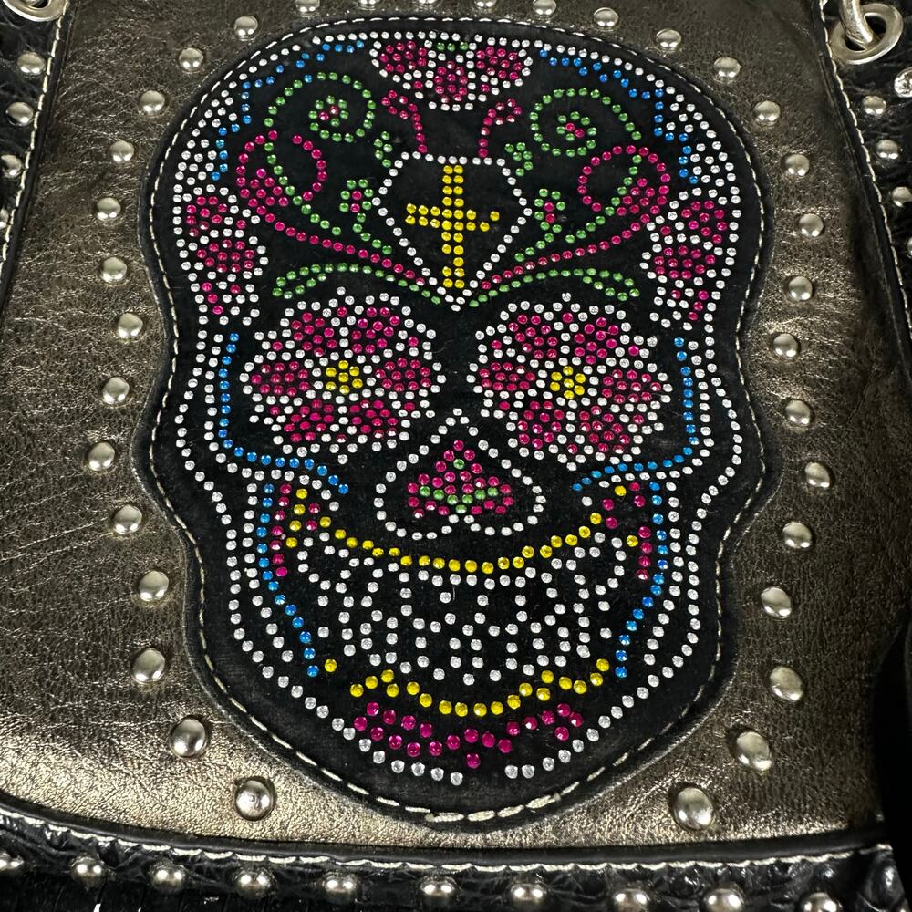 Sugar Skull Western Faux Leather Handbag